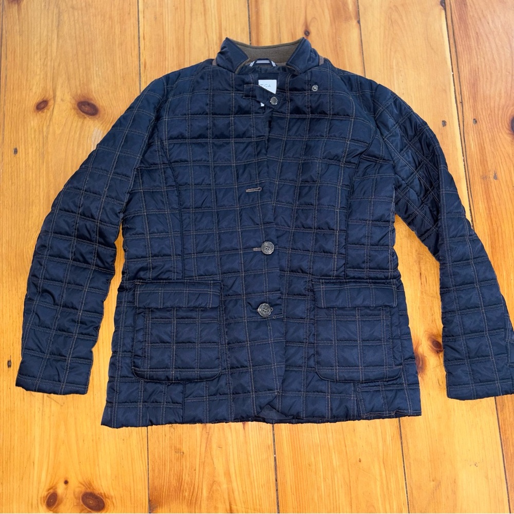 Nautica Navy Quilted Jacket Women’s XL Spring Coat